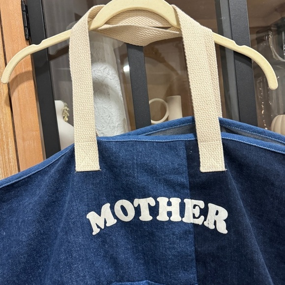 MOTHER denim tote bag patchwork recycled dark wash jeans mothers day - Picture 5 of 8